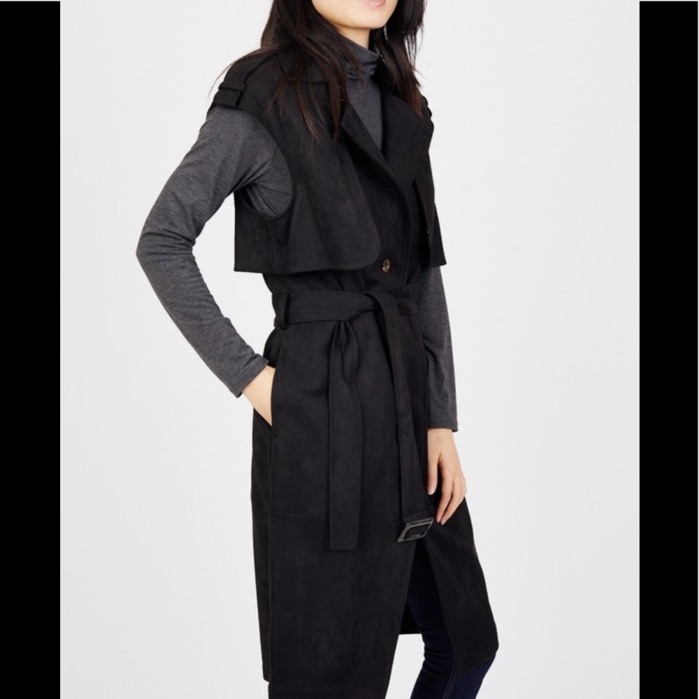LAUNDRY BY SHELLI SEGAL BELTED LONG VEST